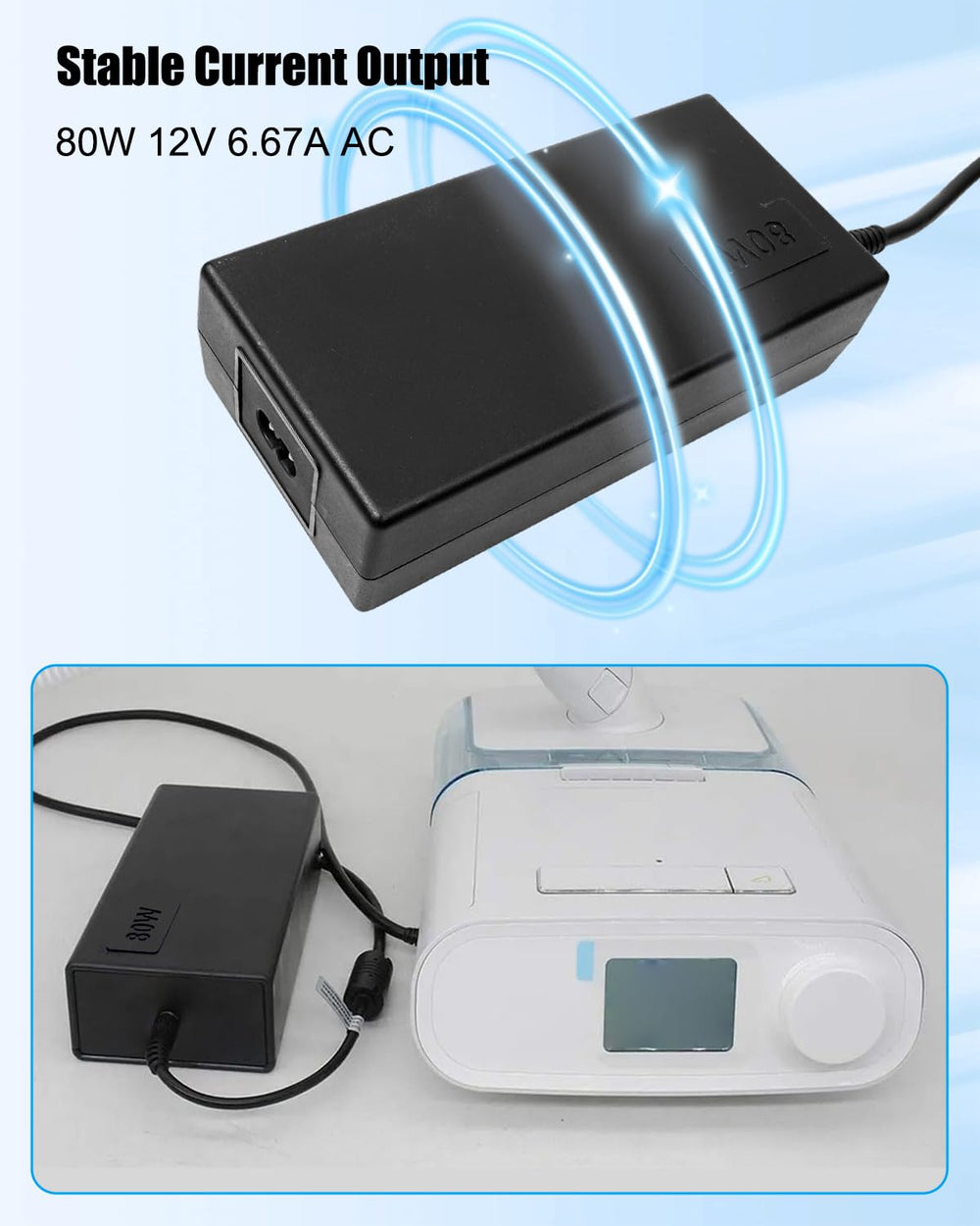 Qnbes DreamStation charger back view showing clean cable management and secure power