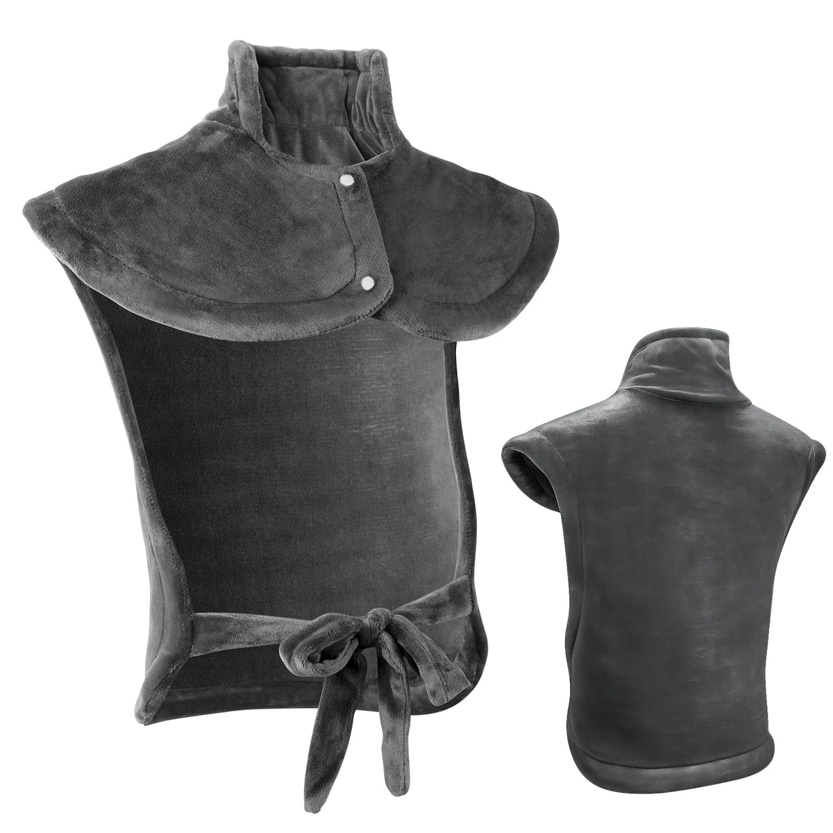 Qoosea electric heating pad with full coverage demonstrating soothing back and neck warmth.