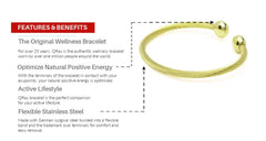 QRAY Gold Deluxe bracelet worn on wrist during daily activity for balanced energy