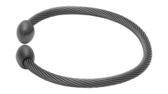 QRAY Gun Metal Deluxe bracelet worn during hiking illustrates an active lifestyle accessory.