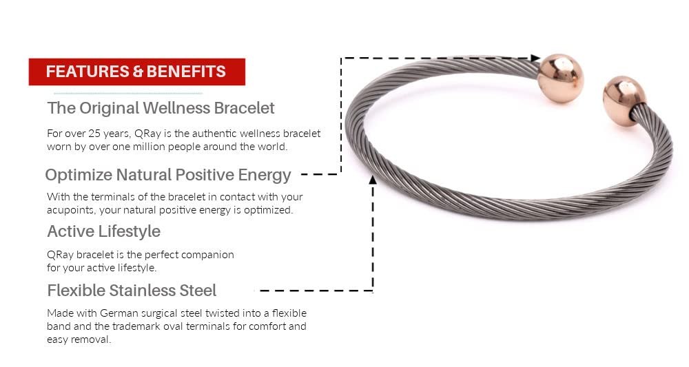 QRAY Rose Gold Deluxe bracelet worn on wrist for an active lifestyle