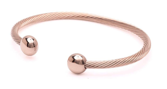 QRAY Rose Gold Deluxe bracelet closeup highlighting elegant daily wellness design