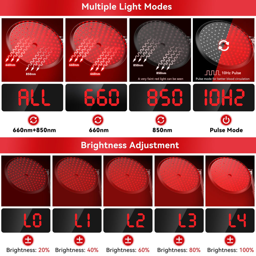 QRQ lamp offers seven timing modes for flexible sessions.