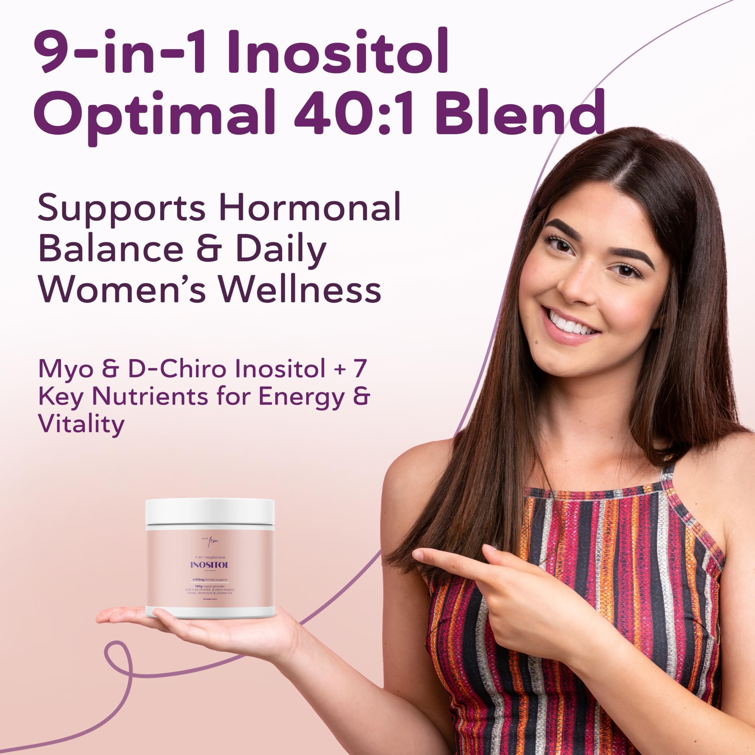 QSTA 40:1 ratio label close-up highlighting ideal ratio for hormonal support