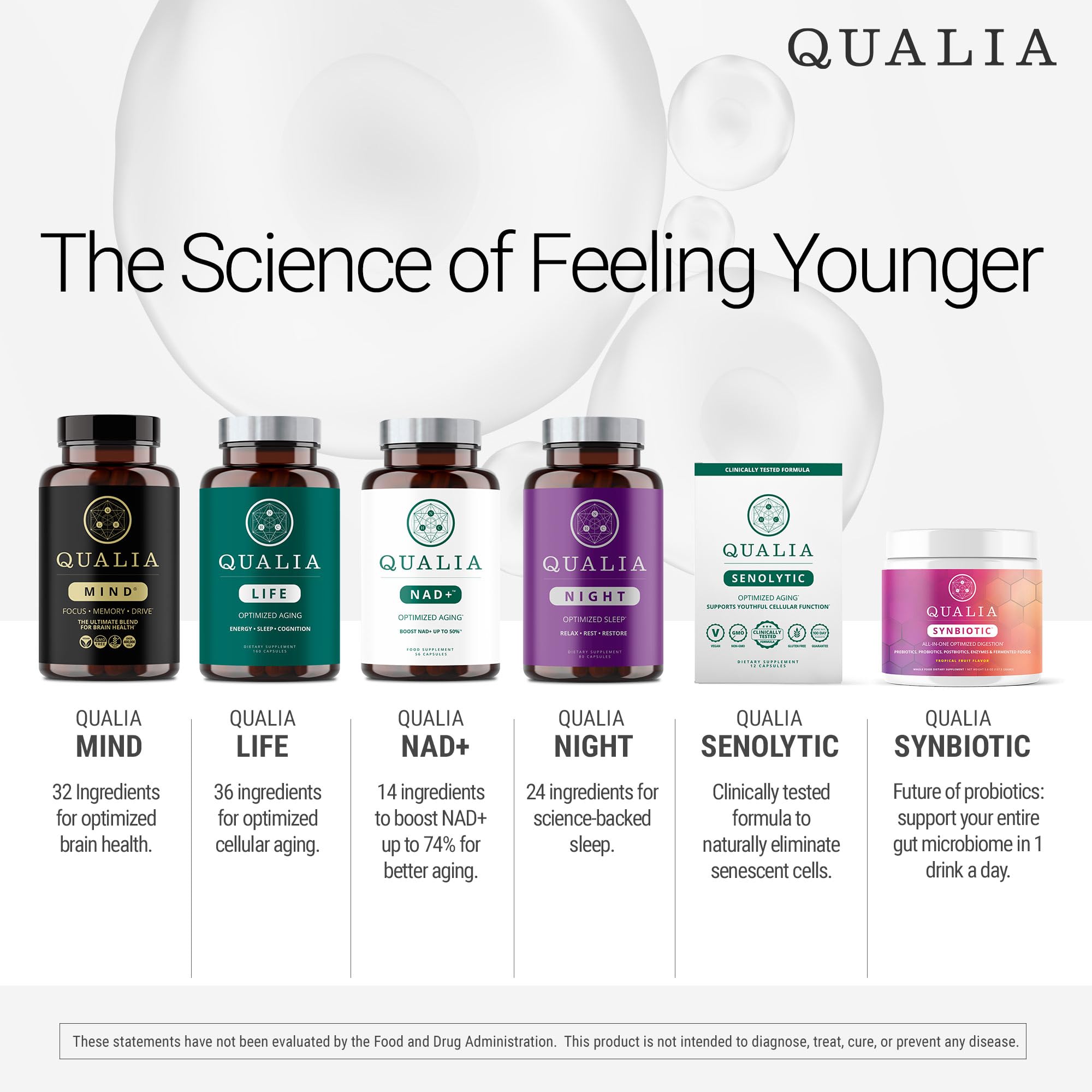 Qualia Mind label closeup showing doctor-formulated quality and ingredients.