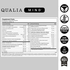 Qualia Mind pills in hand suggesting a daily routine for improved focus.