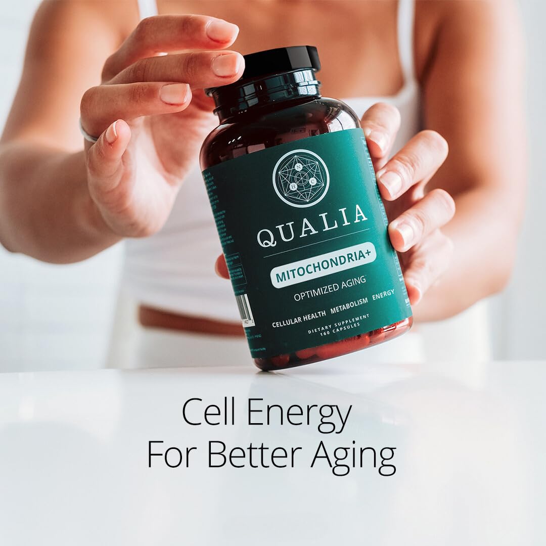 Qualia Mitochondria+ daily routine scene emphasizes consistent self-care.