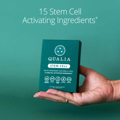 Qualia Stem Cell blister-pack design ideal for travel-friendly daily use.