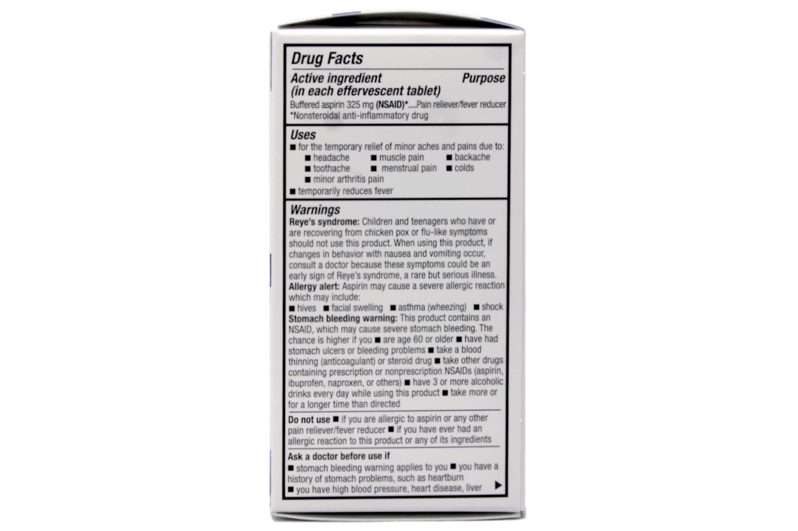 Quality Choice buffered aspirin tablet showing gentle stomach care.