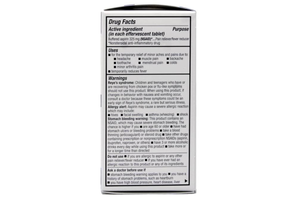 Quality Choice buffered aspirin tablet showing gentle stomach care.