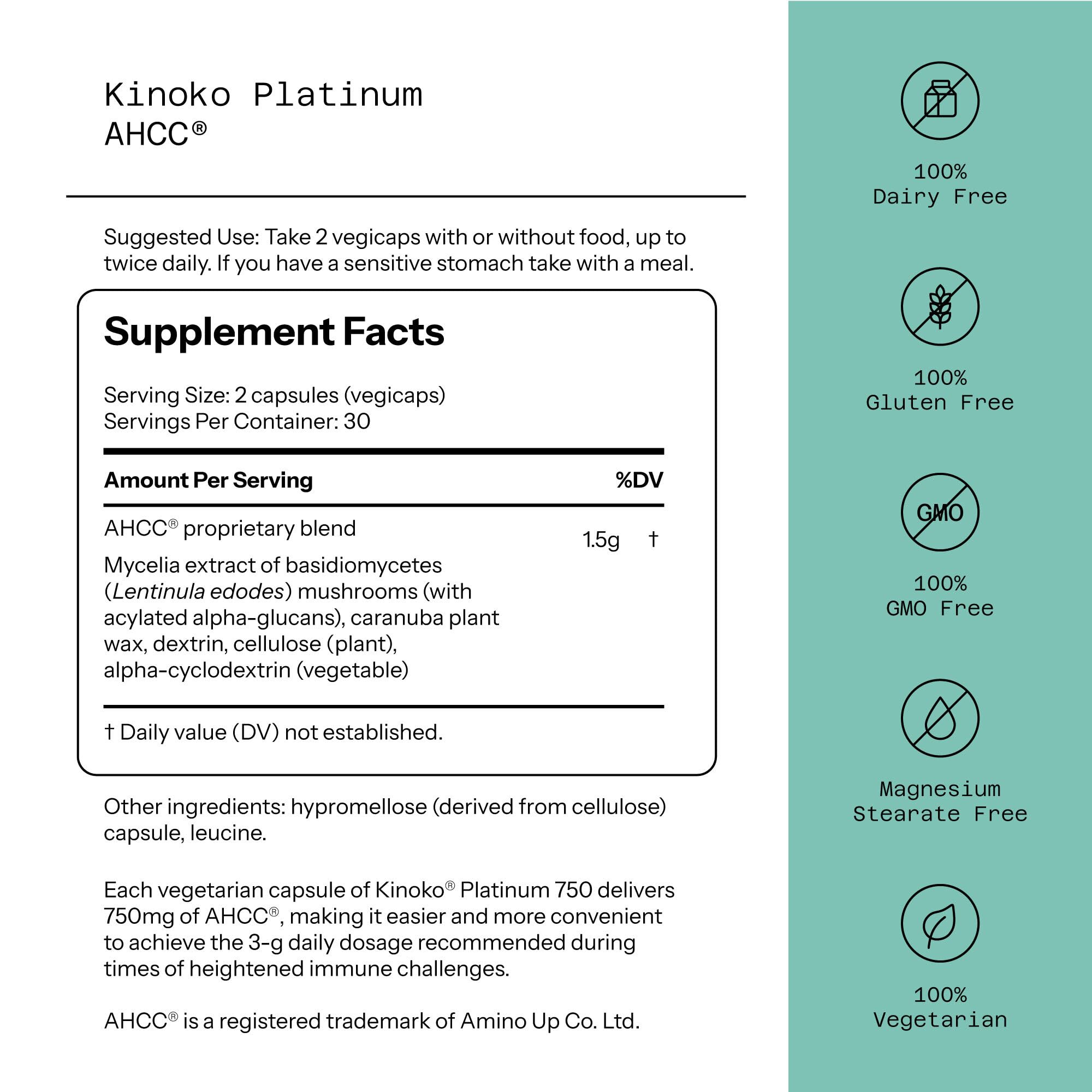 Quality of Life Kinoko Platinum packaging image for easy daily use