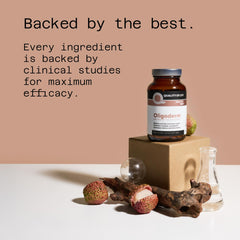 Quality of Life Oligoderm ingredients line highlights Oligonol and Niacinamide for skin nourishment.