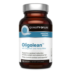 Quality of Life Oligolean bottle front for daily metabolism support and easy supplement routine.