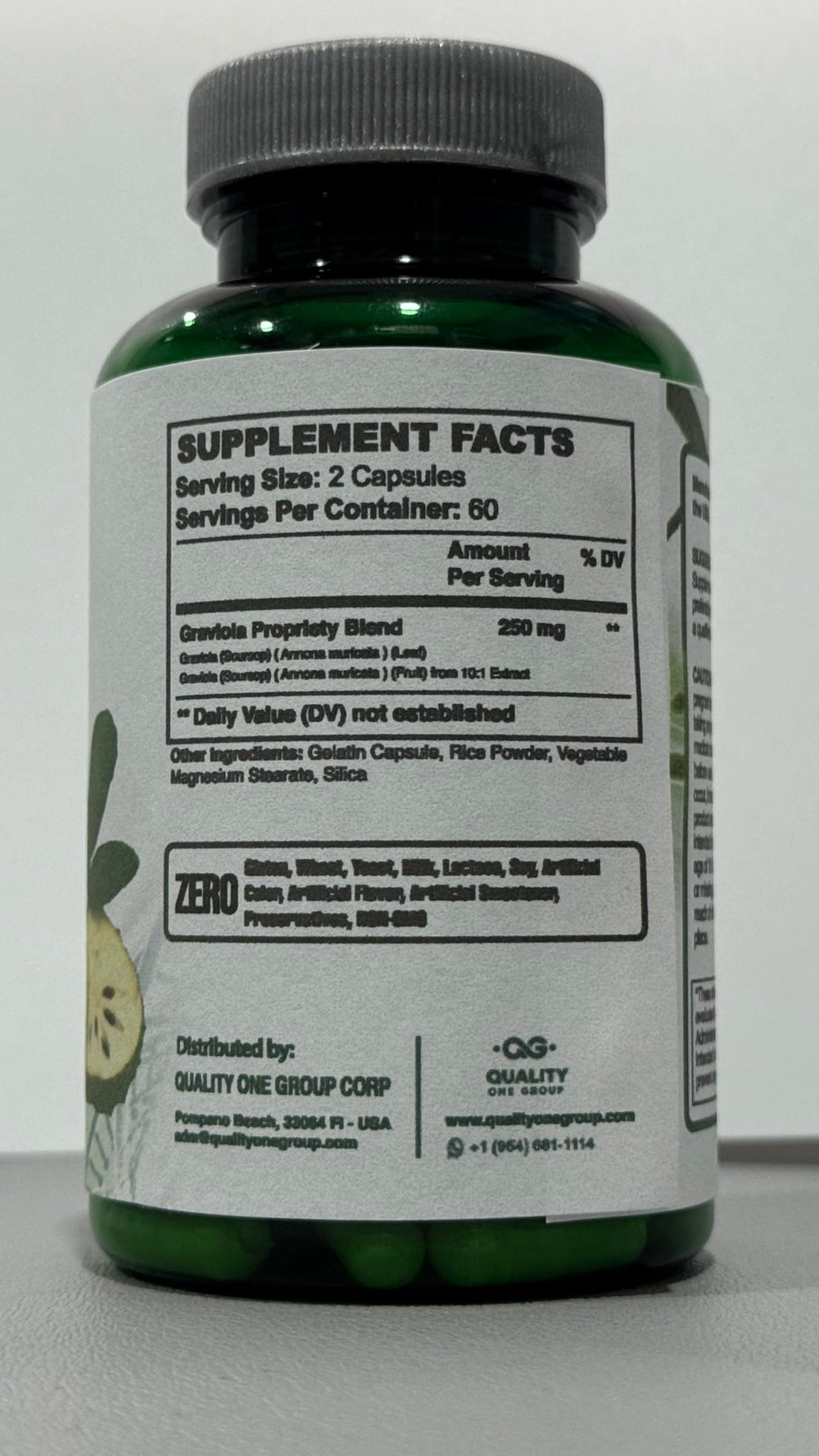 Quality One Graviola Max GMP seal indicating quality standards