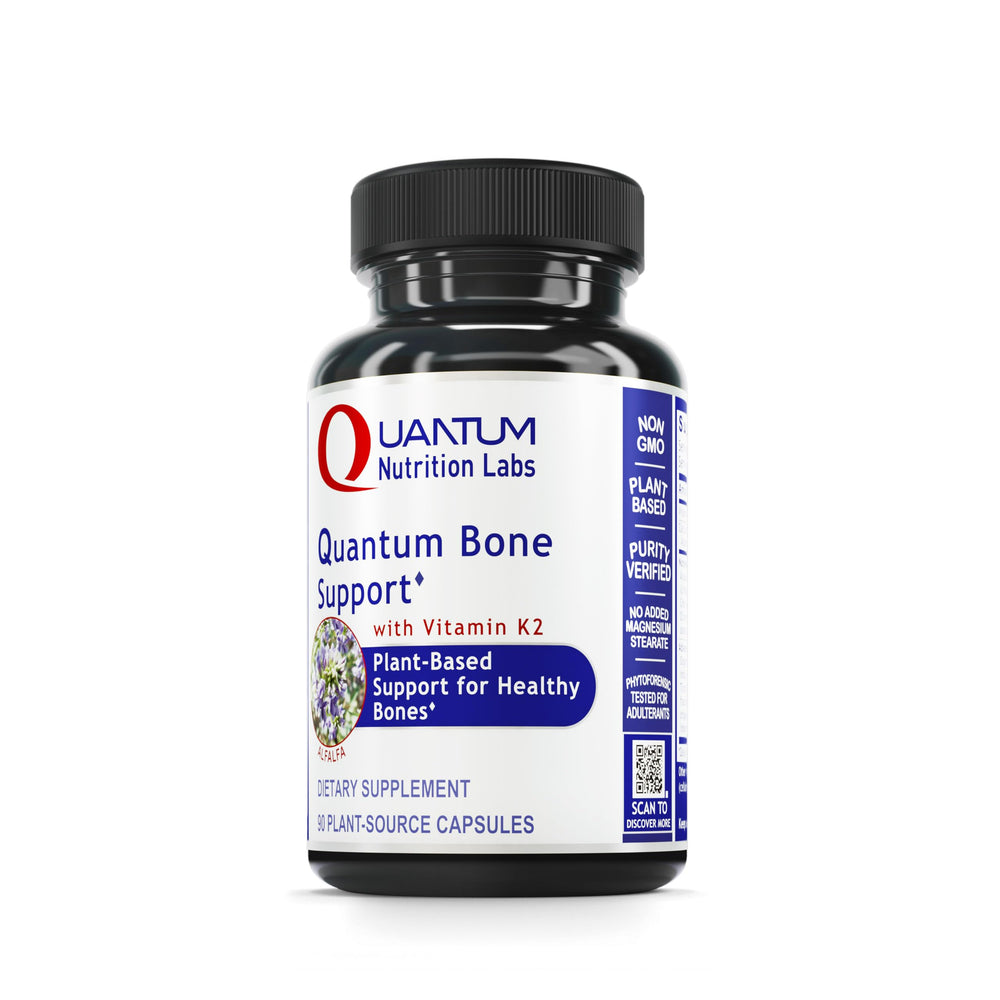 Quantum Bone Health bottle packaged; supports daily bone wellness.