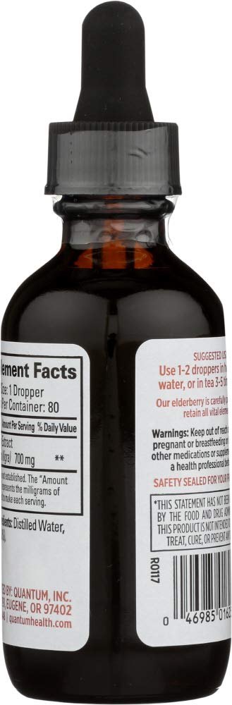 Quantum Elderberry Liquid Extract case packaging showing three-bottle set