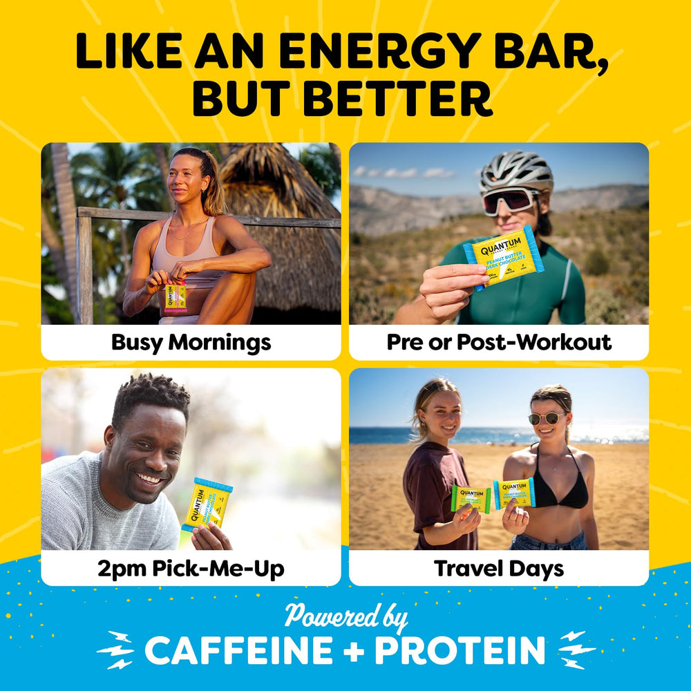 Quantum Energy Square in hand, ideal mid-day energy boost.
