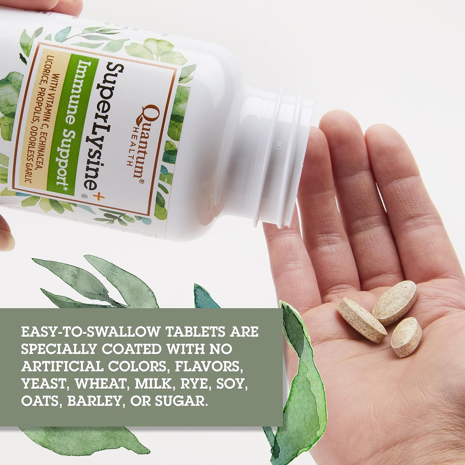 Packaging note on Quantum Health SuperLysine+ about heat exposure