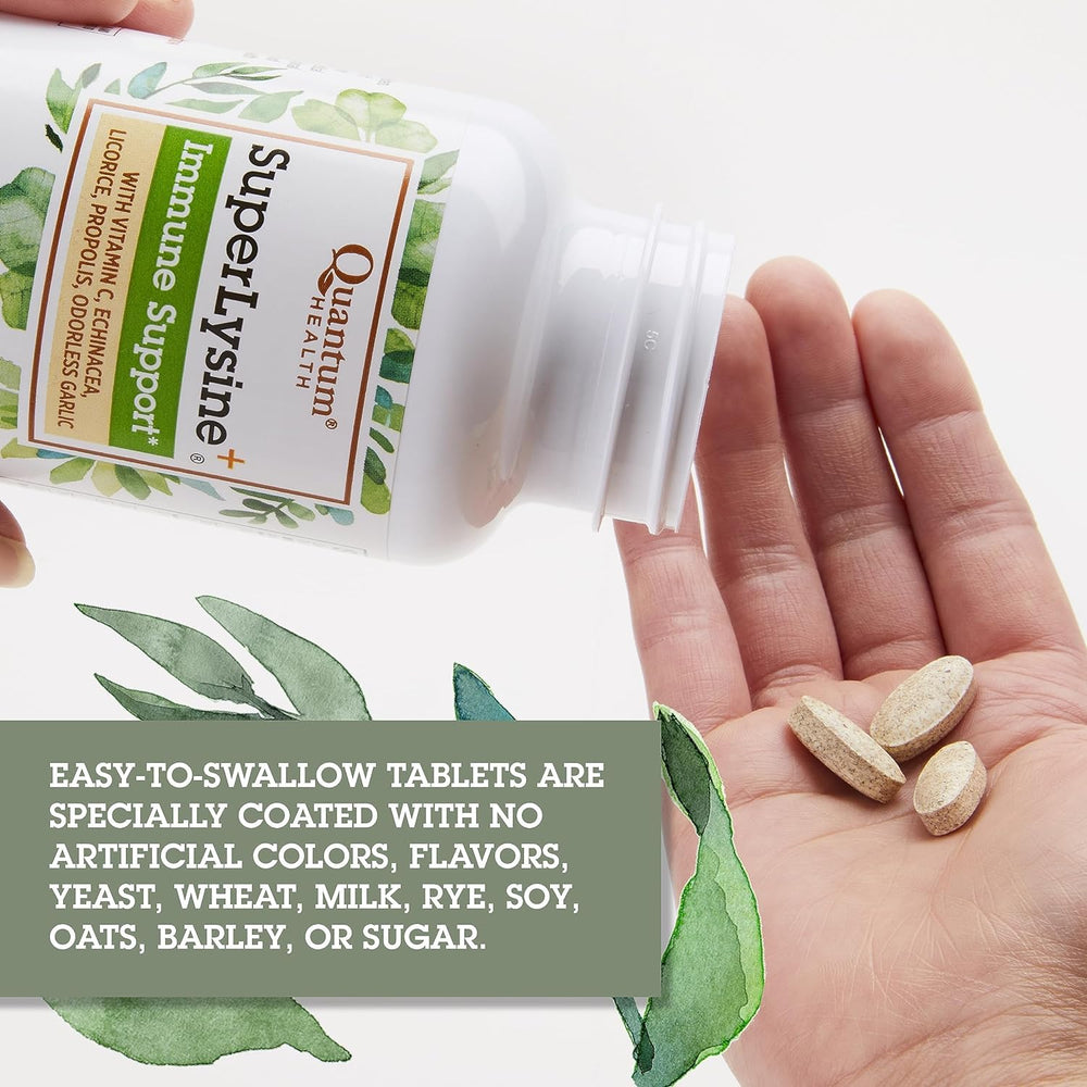 Packaging note on Quantum Health SuperLysine+ about heat exposure
