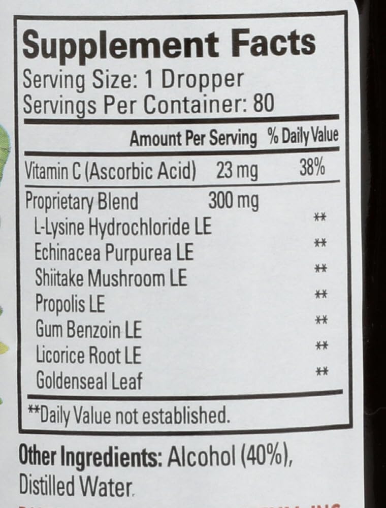 Quantum Lysine Plus label highlighting alcohol-free formula