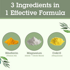 Quantum MigShield riboflavin and CoQ10 ingredient closeup.