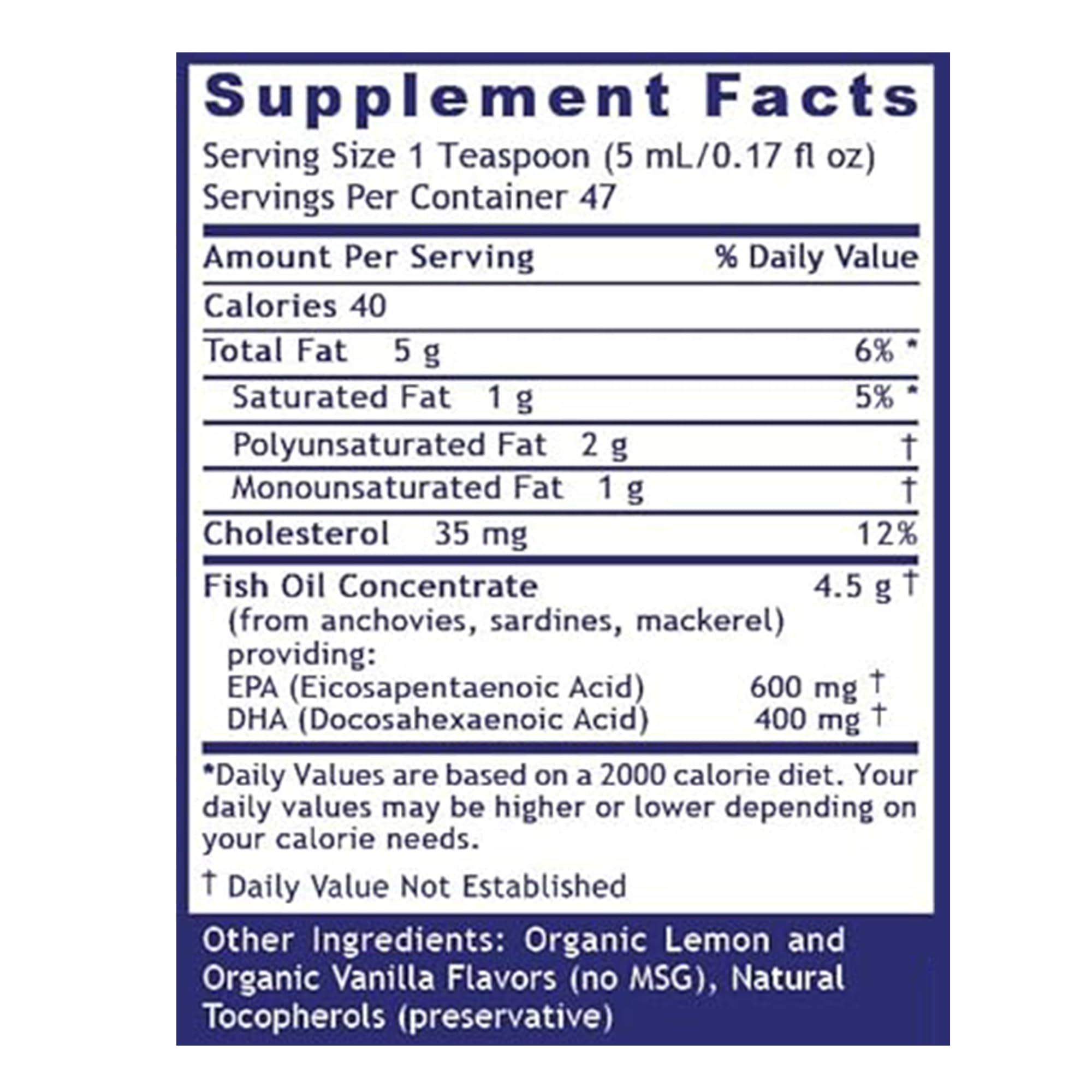 Quantum Nutrition EPA/DHA liquid glass bottle highlighting purity and freshness preservation