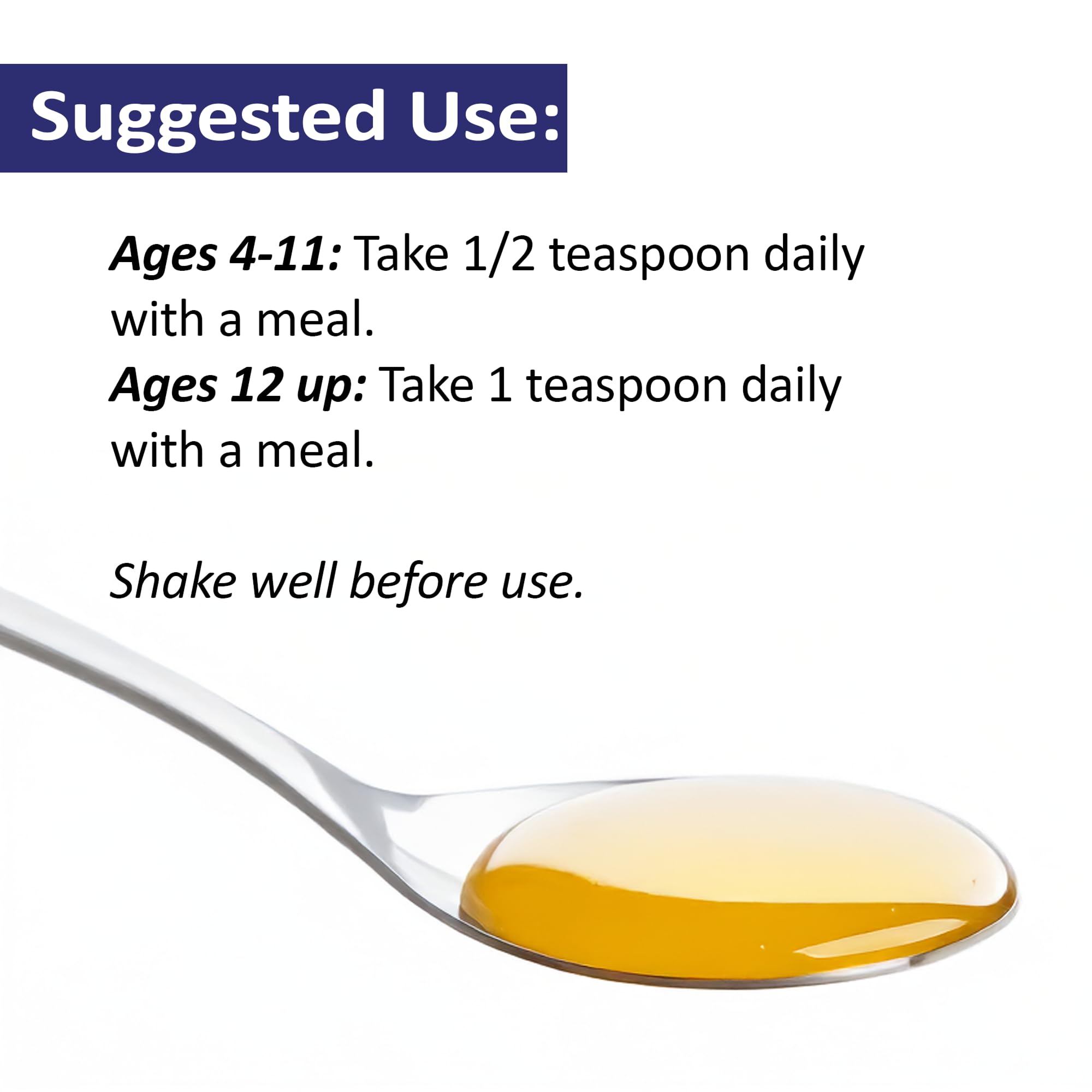 Quantum Nutrition EPA/DHA liquid with measuring spoon for precise daily dosing