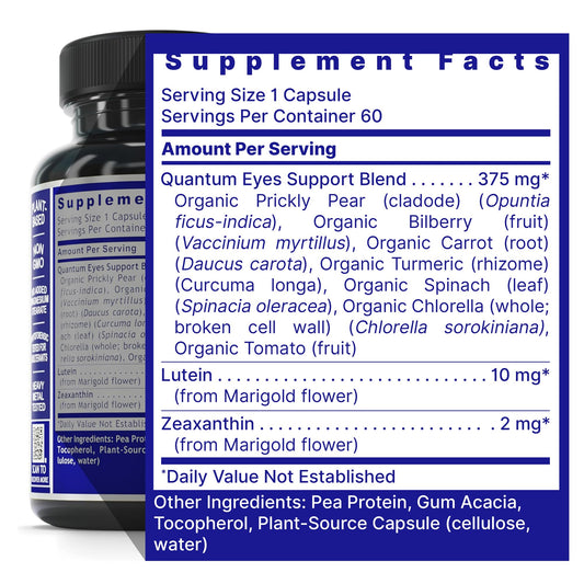 Quantum Nutrition Eye Support cap close-up highlighting capsule integrity and packaging quality
