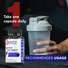 Quantum Nutrition Eye Support ingredients image featuring bilberry and carrot roots