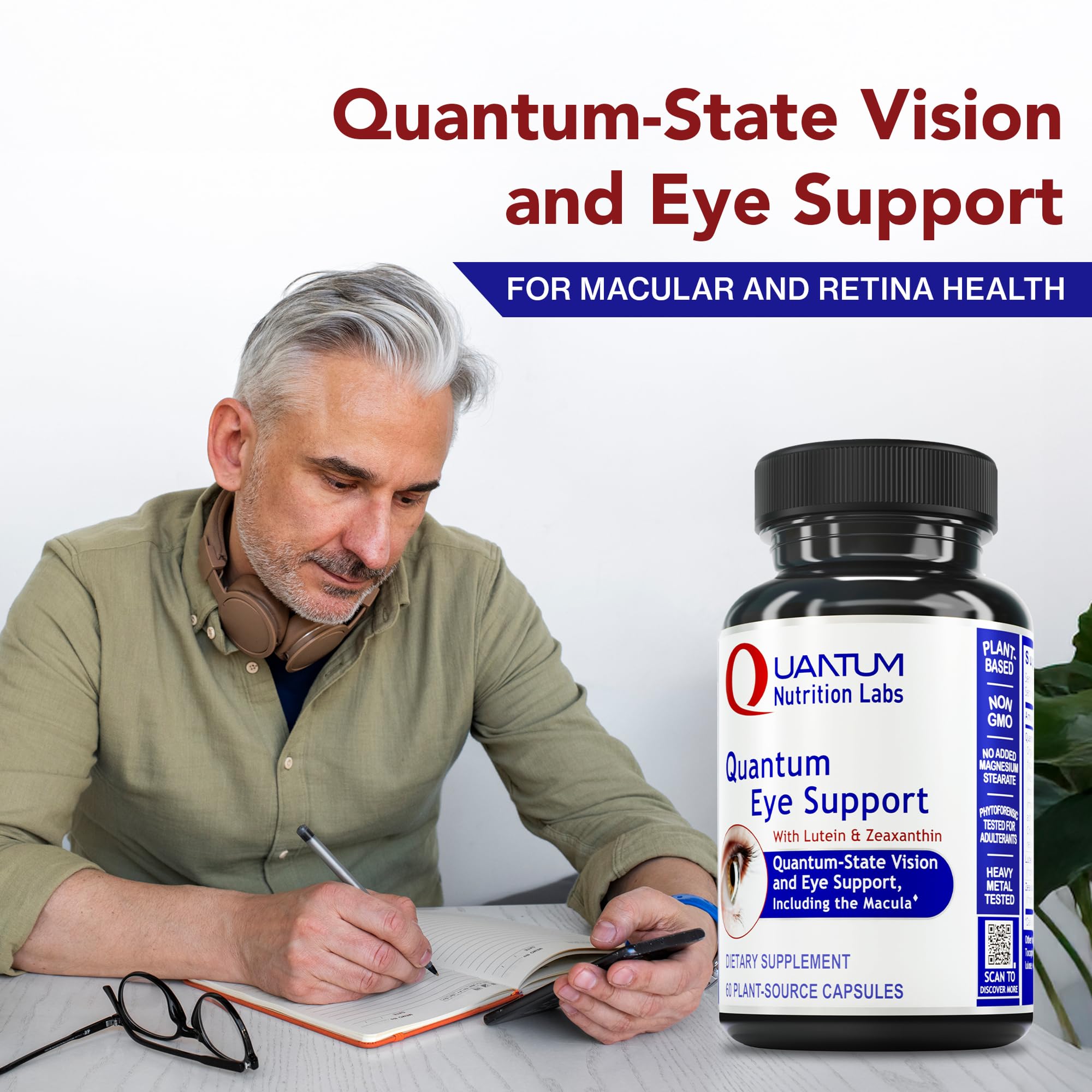 Quantum Nutrition Eye Support label view emphasizing natural carotenoids sourced from marigold