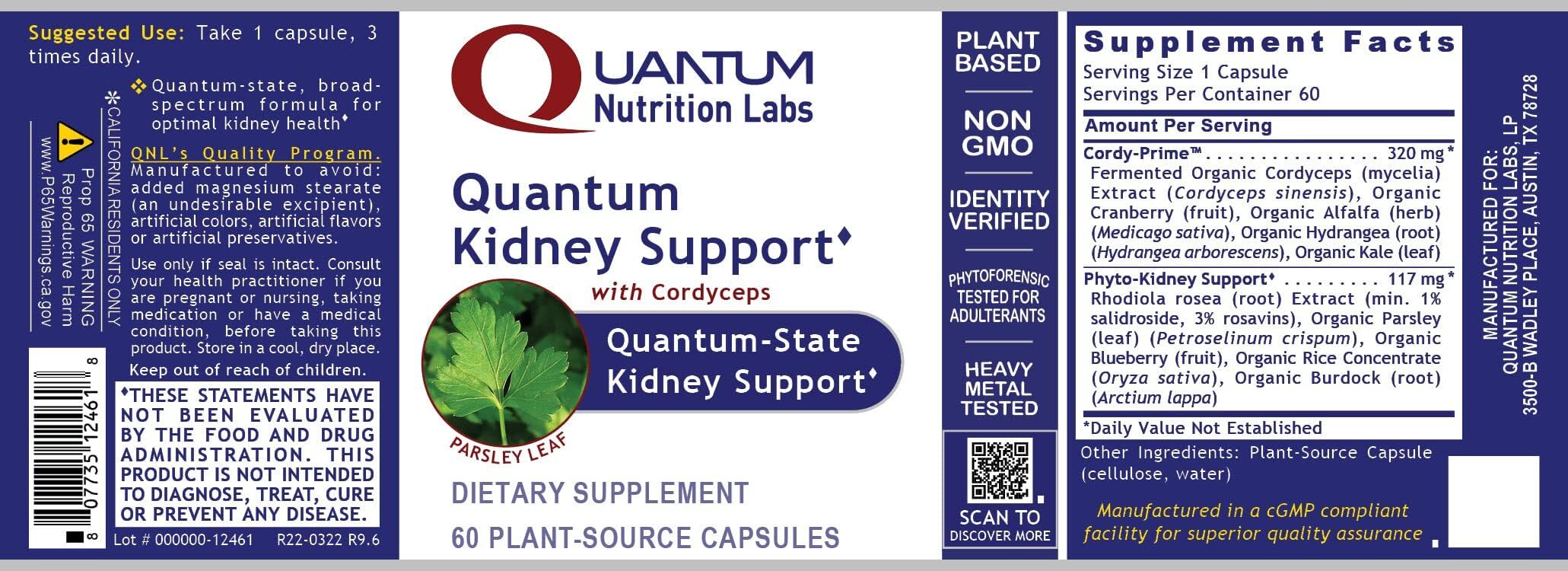 Quantum Nutrition Kidney Support Violite bottle protects potency and freshness.