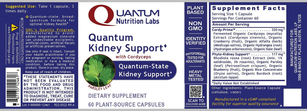 Quantum Nutrition Kidney Support Violite bottle protects potency and freshness.
