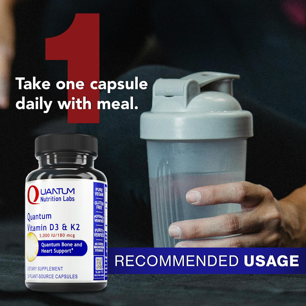 Quantum Nutrition Labs gluten-free label indicating dietary accessibility.