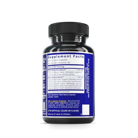 Quantum Nutrition Labs greens blend ingredients display for daily nutrition