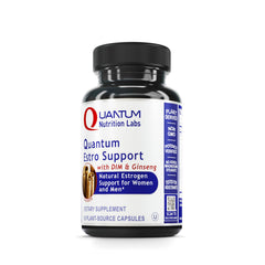 Quantum Nutrition QNL Estro Support bottle with capsules for daily hormone balance.