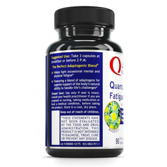 Quantum Nutrition QNL fatigue support close-up of the organic blend on the label.