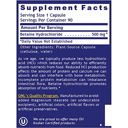 Quantum Nutrition QNL Quantum HCL packaging closeup highlights label details for quality supplement