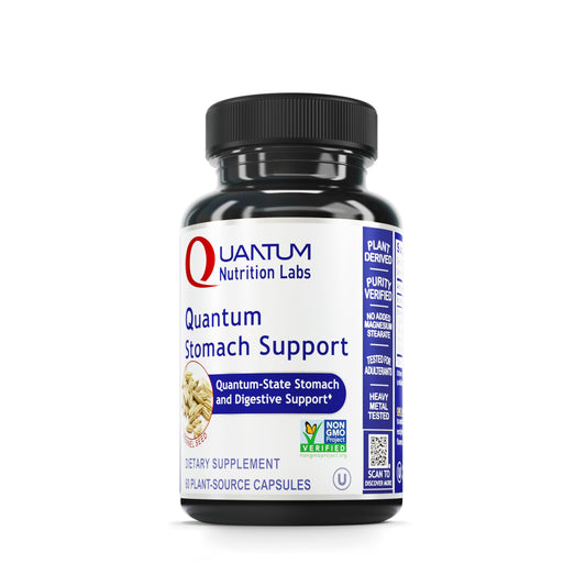 Quantum Nutrition QNL stomach support bottle on counter for daily digestion support