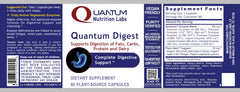 Quantum Nutrition Quantum Digest packaging label emphasizing vegan friendly quality.