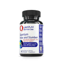 Quantum Relax and Slumber bottle with capsules for calm sleep support