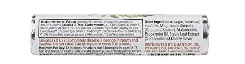 Quantum TheraZinc cherry mint lozenges highlight refreshing flavor and throat comfort