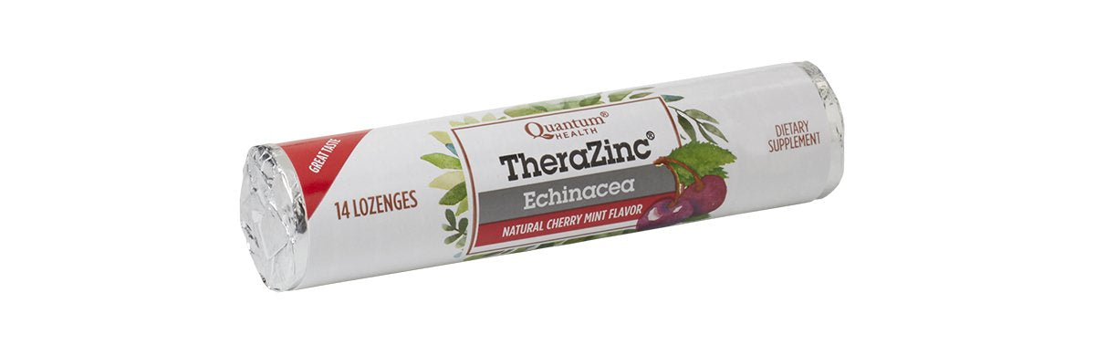 Quantum Health TheraZinc echinacea roll shown for portable immune support
