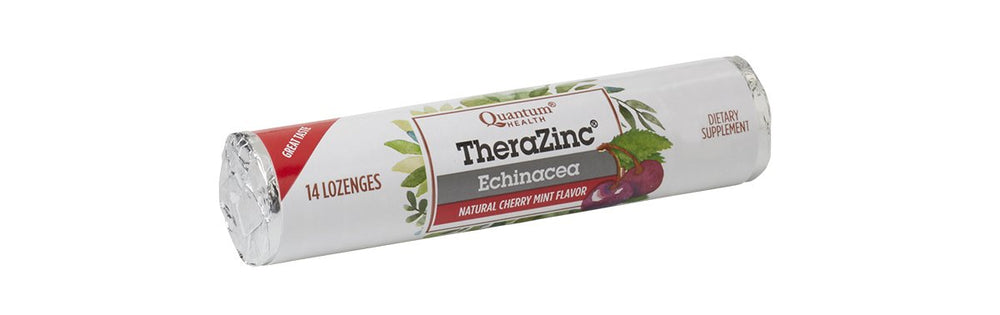 Quantum TheraZinc travel roll packaging ideal for on-the-go immune care