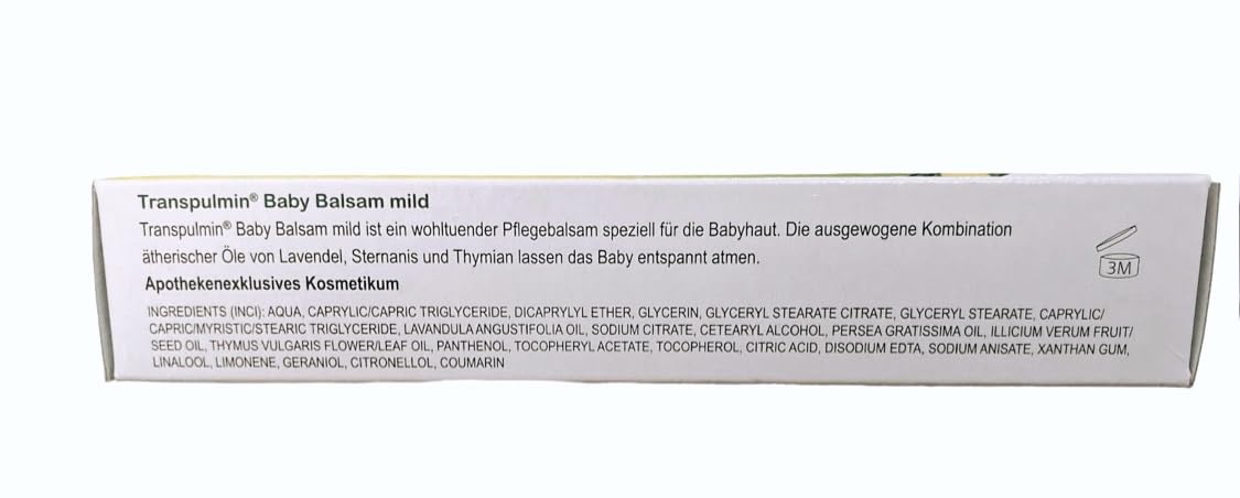 Quartett Transpulmin Baby Balm mild with lavender and thyme aromas.