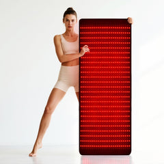 QuasarMD infrared mat panel closeup showing LED layout for effective wavelength delivery.