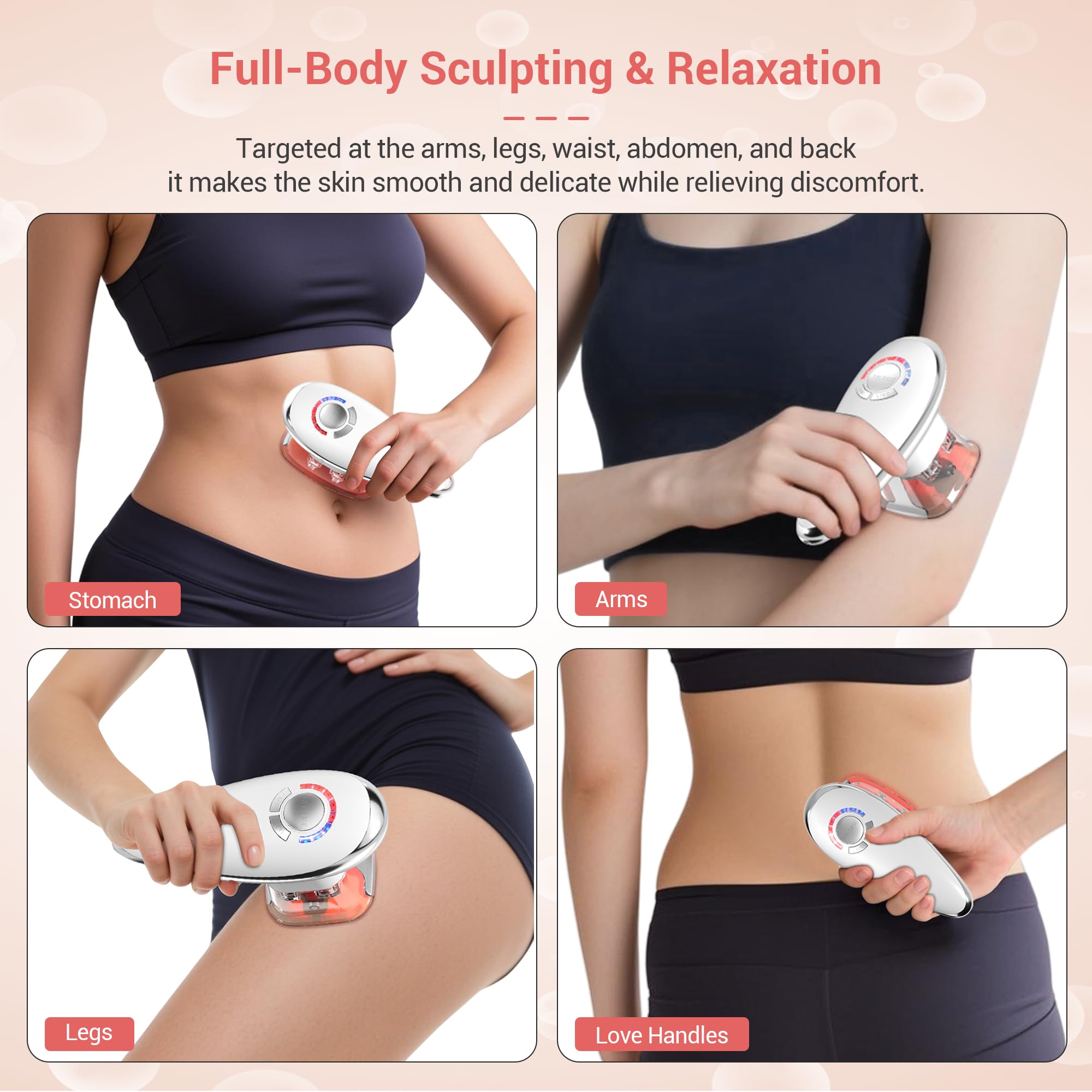 Queleay body sculpting gel included for smoother application and better glide