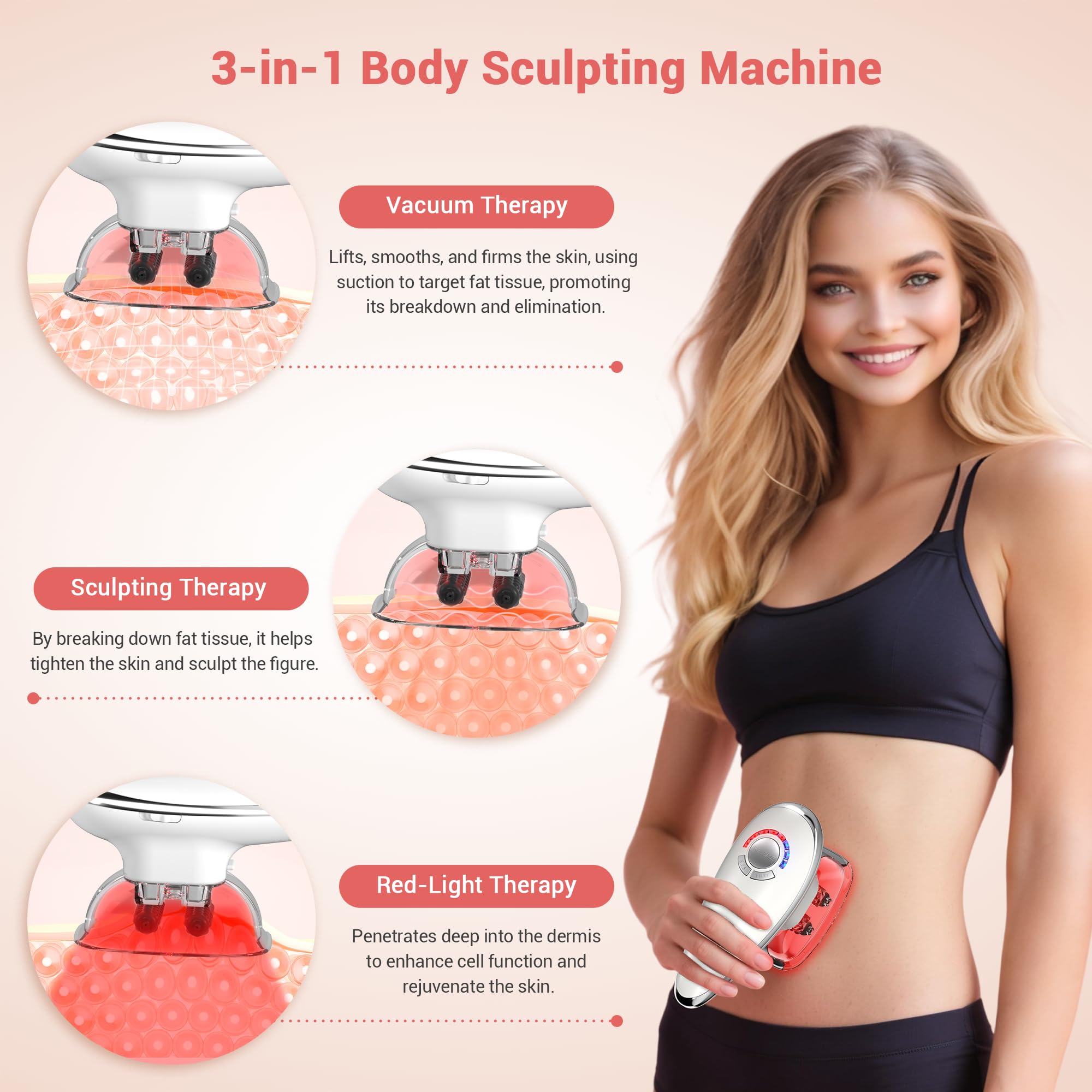 Queleay body sculpting machine large suction cup for thighs and back treatment