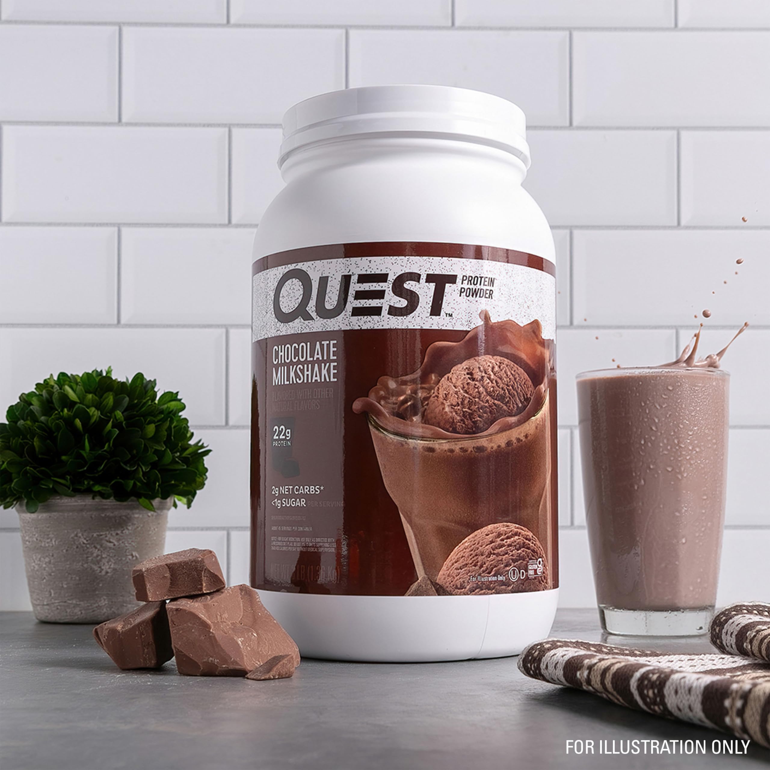Close-up of Quest label, highlighting gluten-free and flavor.