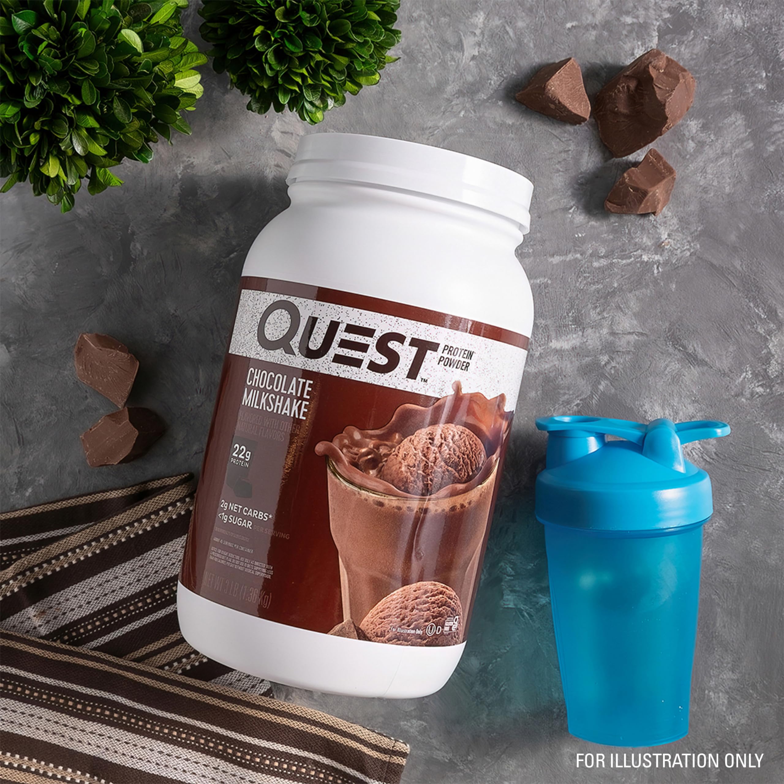 Canister on kitchen shelf signaling a convenient daily protein option.