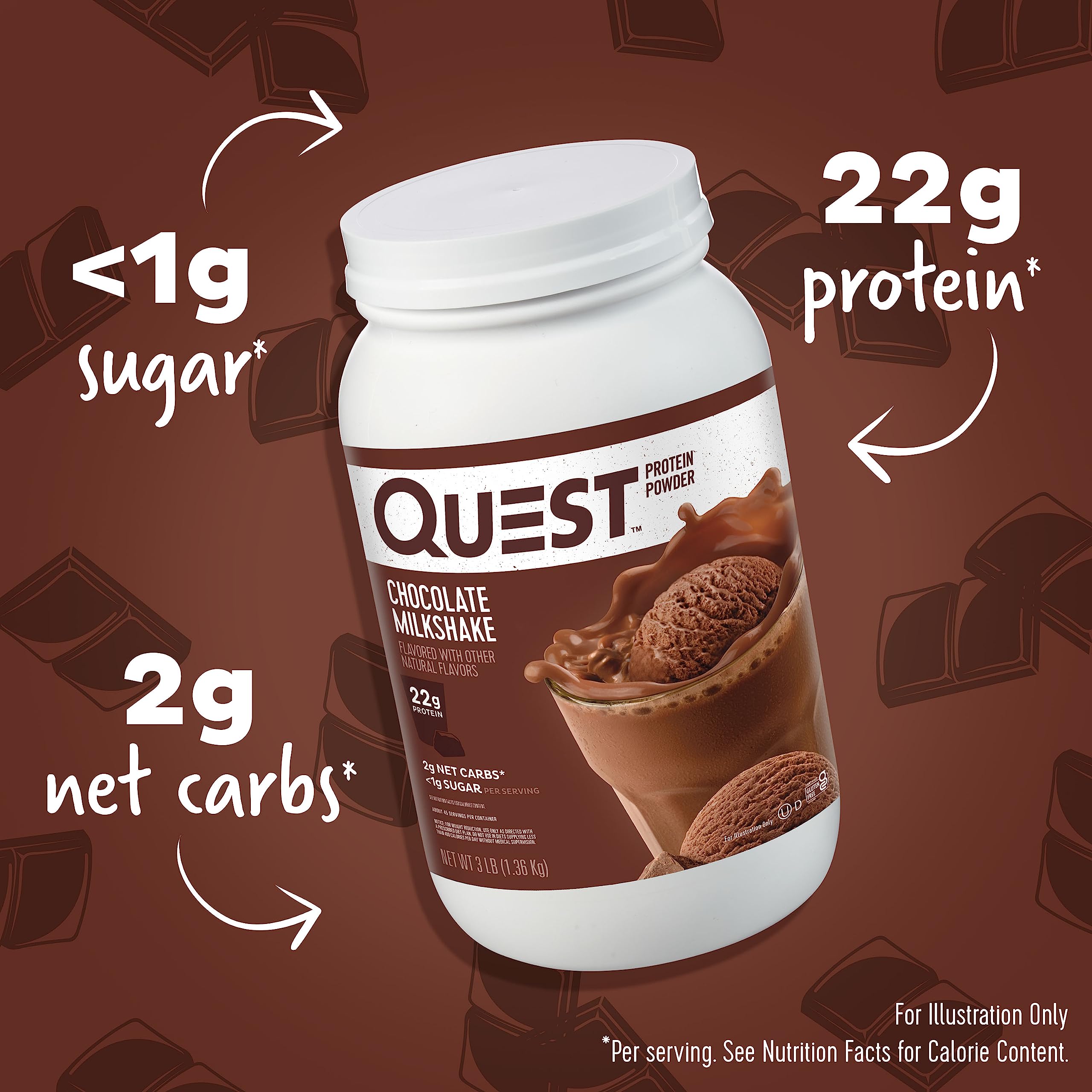 Scoop beside Quest canister ready for quick portioning after workouts.